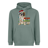 Sage merry and bright saint bernard Heavyweight Hoodie - RanaPortraitStore