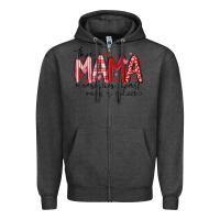 Charcoal Heather this mama wears her heart on her gleeve Zipper Hoodie - MaliasSmallBusiness