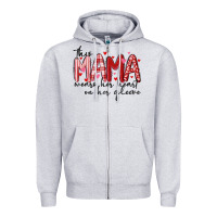 Heather Grey this mama wears her heart on her gleeve Zipper Hoodie - MaliasSmallBusiness