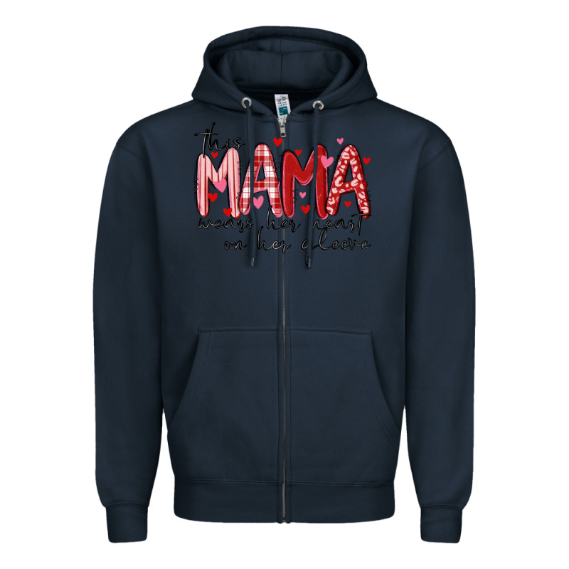 This Mama Wears Her Heart On Her Gleeve Zipper Hoodie by MaliasSmallBusiness | Teevron