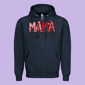This Mama Wears Her Heart On Her Gleeve Zipper Hoodie Designed By Maliassmallbusiness