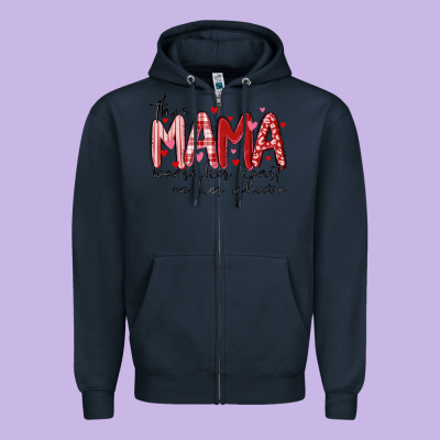 Zipper Hoodie this mama wears her heart on her gleeve