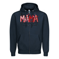 Navy this mama wears her heart on her gleeve Zipper Hoodie - MaliasSmallBusiness