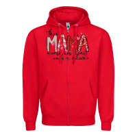 Red this mama wears her heart on her gleeve Zipper Hoodie - MaliasSmallBusiness
