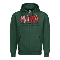 Sports Green this mama wears her heart on her gleeve Zipper Hoodie - MaliasSmallBusiness