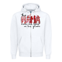 White this mama wears her heart on her gleeve Zipper Hoodie - MaliasSmallBusiness