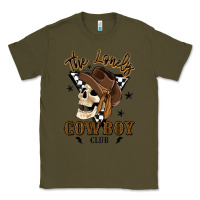 Army Green the lonely cowboy club Classic Tee - MaliasSmallBusiness
