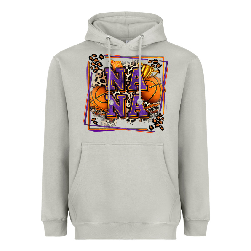 Basketball Nana With Leopard Heavyweight Hoodie by Zillion Design Studio | Teevron