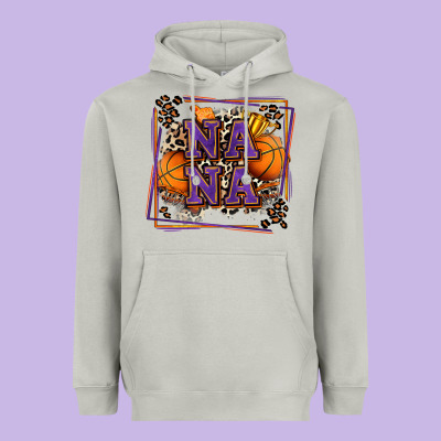 Basketball Nana With Leopard Heavyweight Hoodie Designed By Zillion Design Studio
