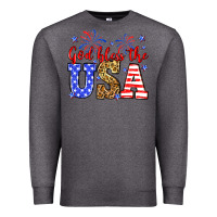 Charcoal Heather God bless the USA Premium Sweatshirt - Neo Western