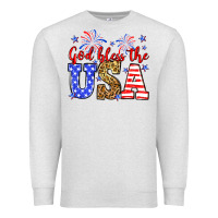 Oatmeal Heather God bless the USA Premium Sweatshirt - Neo Western