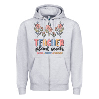 Heather Grey teacher plant seeds that grow forever Zipper Hoodie - MaliasSmallBusiness