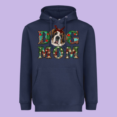 Christmas St. Bernard Dog Mom Heavyweight Hoodie Designed By Ranaportraitstore