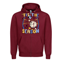 Burgundy tis the season volleyball Zipper Hoodie - MaliasSmallBusiness