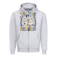 Heather Grey tis the season volleyball Zipper Hoodie - MaliasSmallBusiness