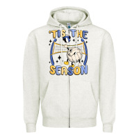 Oatmeal Heather tis the season volleyball Zipper Hoodie - MaliasSmallBusiness