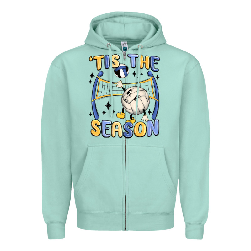 Tis The Season Volleyball Zipper Hoodie by MaliasSmallBusiness | Teevron