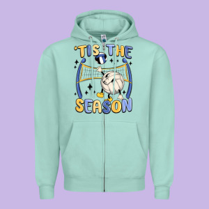 Tis The Season Volleyball Zipper Hoodie Designed By Maliassmallbusiness