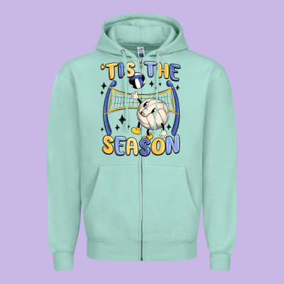 Zipper Hoodie tis the season volleyball