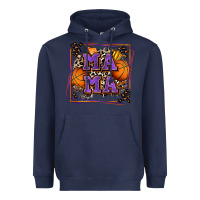 Navy basketball mama with leopard Heavyweight Hoodie - Zillion Design Studio