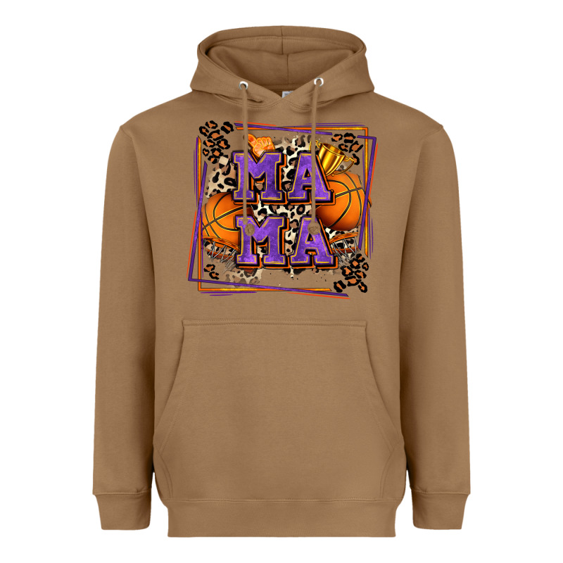 Basketball Mama With Leopard Heavyweight Hoodie by Zillion Design Studio | Teevron