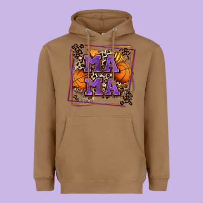 Basketball Mama With Leopard Heavyweight Hoodie Designed By Zillion Design Studio