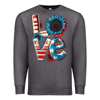 Charcoal Heather Love 4th of July Premium Sweatshirt - CowGirlArtShop