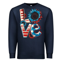 Navy Love 4th of July Premium Sweatshirt - CowGirlArtShop