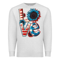 Oatmeal Heather Love 4th of July Premium Sweatshirt - CowGirlArtShop