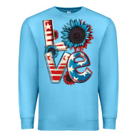 Ocean Blue Love 4th of July Premium Sweatshirt - CowGirlArtShop