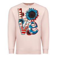 Pale Pink Love 4th of July Premium Sweatshirt - CowGirlArtShop
