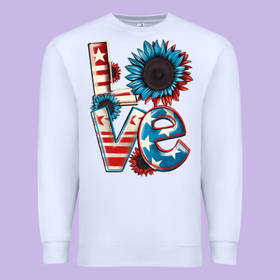 Love 4th Of July Premium Sweatshirt Designed By Cowgirlartshop