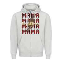 Dove Grey wrestling mama Zipper Hoodie - MaliasSmallBusiness