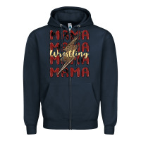 Navy wrestling mama Zipper Hoodie - MaliasSmallBusiness