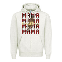 Oatmeal Heather wrestling mama Zipper Hoodie - MaliasSmallBusiness