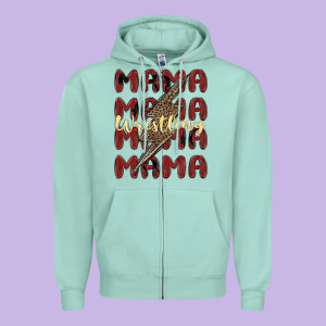 Wrestling Mama Zipper Hoodie Designed By Maliassmallbusiness