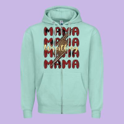 Zipper Hoodie wrestling mama