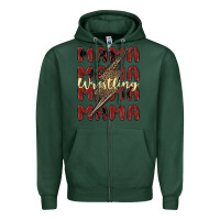 Sports Green wrestling mama Zipper Hoodie - MaliasSmallBusiness