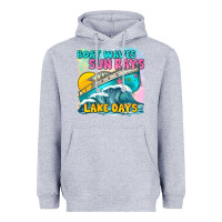 Heather Grey boat waves sun rays lake days Heavyweight Hoodie - texasbilliewilder