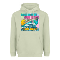 Matcha boat waves sun rays lake days Heavyweight Hoodie - texasbilliewilder