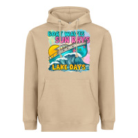 Mushroom boat waves sun rays lake days Heavyweight Hoodie - texasbilliewilder
