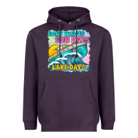 Plum boat waves sun rays lake days Heavyweight Hoodie - texasbilliewilder