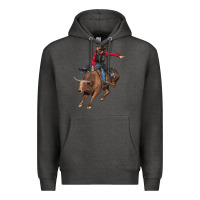 Charcoal Heather western cowboy Premium Hoodie - AdoDesignShop