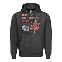 Charcoal Heather trust me the husband did it Zipper Hoodie - MaliasSmallBusiness