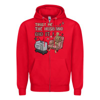 Red trust me the husband did it Zipper Hoodie - MaliasSmallBusiness