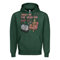 Sports Green trust me the husband did it Zipper Hoodie - MaliasSmallBusiness