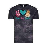 Cloud Black peace love easter with bunny and butterfly Vintage Tee - Artiststas