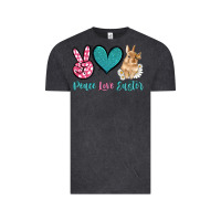 Vintage Black peace love easter with bunny and butterfly Vintage Tee - Artiststas