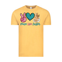 Vintage Mustard peace love easter with bunny and butterfly Vintage Tee - Artiststas