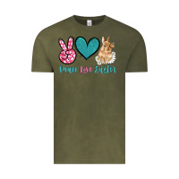 Vintage Olive peace love easter with bunny and butterfly Vintage Tee - Artiststas